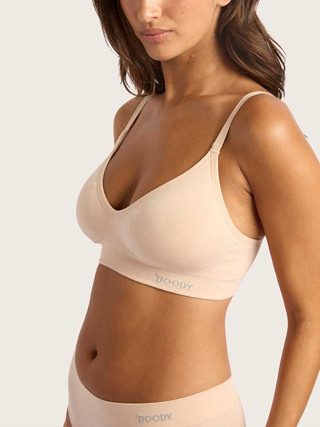 Boody T-Shirt Bra in Shell, front view