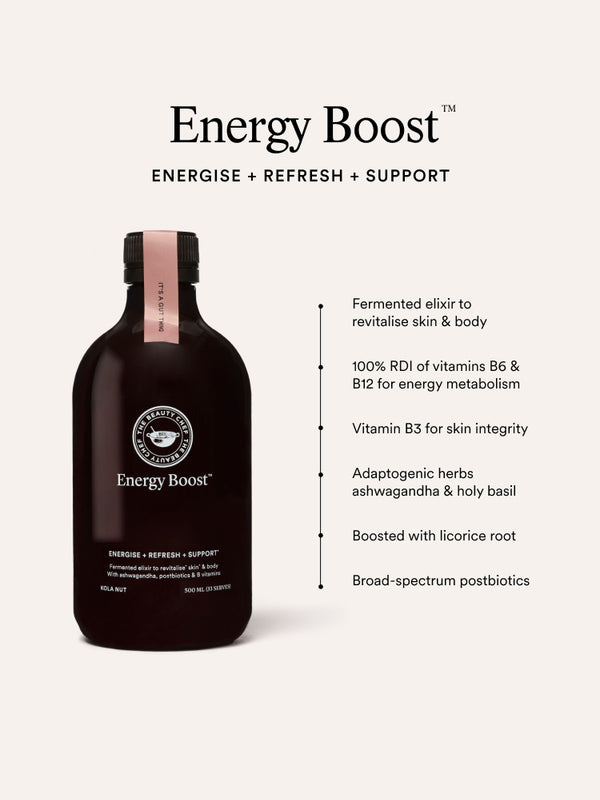 Key benefits panel for The Beauty Chef Energy Boost