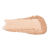 Crème shade swatch of 100% Pure Fruit Pigmented Powder Foundation shown as pressed powder and loose texture.