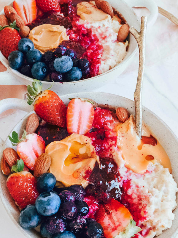 Berry porridge made with Nutra Naturals Collagen Joints and Bones