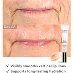 Before and after lip comparison using The Jojoba Company Ultimate Plumping Lip Treatment