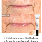 Before and after lip comparison using The Jojoba Company Ultimate Plumping Lip Treatment