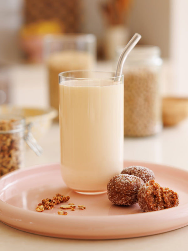 Vanilla protein smoothie made with Nutra Naturals Clean Plant Protein