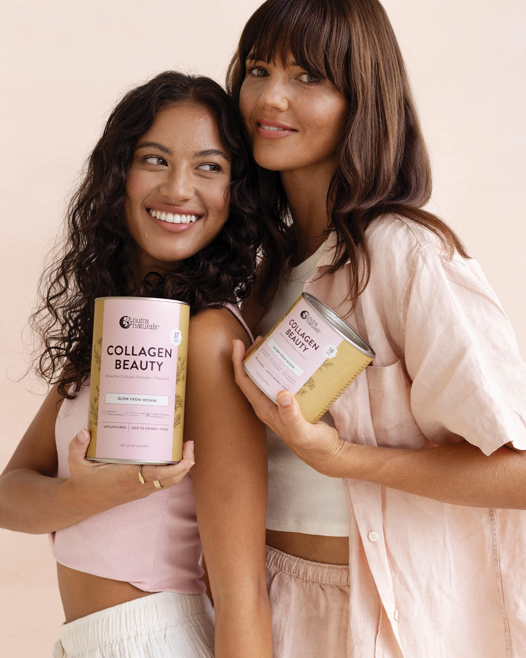 Two women holding Nutra Naturals Collagen Beauty