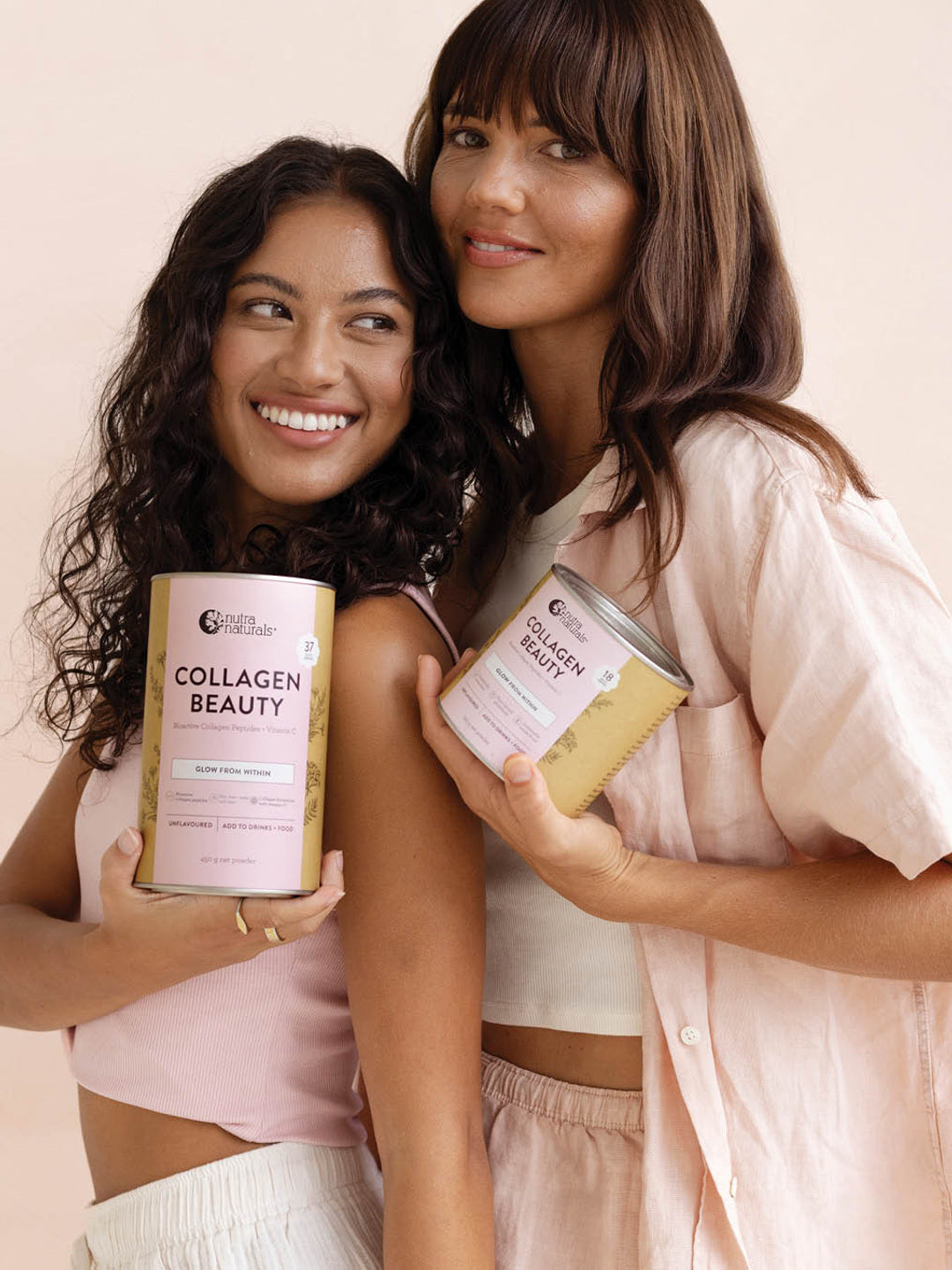 Two women holding Nutra Naturals Collagen Beauty