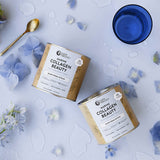 Nutra Naturals Marine Collagen Beauty 225g flatlay with flowers