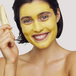 Model wearing LAMAV Glow Beauty Mask