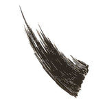 A bold, black brushstroke with jagged edges sweeps diagonally upward on white, evoking the dramatic effect of 100% Pure Maracuja Mascara 10g by 100% Pure.