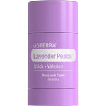 doTERRA Lavender Peace Stick + Valerian in a smooth purple cylindrical tube with a matching cap and a white rounded label panel.