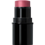 The Dr Hauschka Lip to Cheek Tint - Rosewood 6.1g features a black tube with a rosy pink rosewood shade, ideal for natural lip and cheek color, shown against a white background.