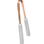 Dr Tungs trditional Ayurvedic Copper tongue scraper with white handles on a white background