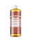 A bottle of Dr. Bronner's Pure-Castile Liquid Soap - Eucalyptus, a multi-use organic soap with a white cap, red label, and amber liquid inside.