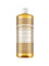 A 32 fl oz bottle of Dr. Bronner's Pure-Castile Liquid Soap - Sandalwood Jasmine, this organic soap features a gold and white label with detailed text and a white cap.