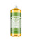 A 32-ounce bottle of Dr. Bronner's Pure-Castile Liquid Soap - Green Tea, featuring a yellow bottle with a white cap and a green and white label displaying product details.