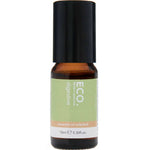 The ECO. Modern Essentials Digestive Essential Oil Rollerball 10ml is a small amber bottle with a black cap and light green label, designed to support healthy digestion on the go.