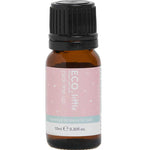 The 10ml ECO. Modern Essentials Little Pick Me Up Essential Oil Blend comes in a small amber glass bottle with a black cap, featuring a pink and blue label—ideal for a natural, uplifting aroma in your family diffuser.