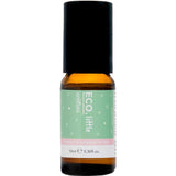The ECO. Modern Essentials Little Sniffles Essential Oil Rollerball 10ml is a small amber bottle with a black cap and green starry label, perfect for kids, offering natural support in a convenient size.