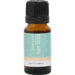 The ECO. Modern Essentials Little Study Time Essential Oil Blend 10ml comes in a small amber glass bottle with a black cap and a light blue and orange label—perfect for supporting kids' concentration during study time.