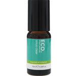The ECO. Modern Essentials Sinus Clear Essential Oil Rollerball 10ml features a dark glass bottle with a turquoise and white label and black cap, offering peppermint oil—a top choice for congestion relief.