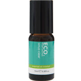 The ECO. Modern Essentials Sinus Clear Essential Oil Rollerball 10ml features a dark glass bottle with a turquoise and white label and black cap, offering peppermint oil—a top choice for congestion relief.
