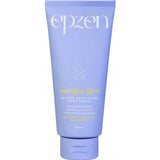 A lavender tube of Epzen Energise Glow Natural Exfoliating Body Scrub 200ml with white and yellow text stands upright against a white background, featuring product details and minimalist design for glowing skin.