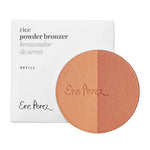 The Ere Perez Rice Powder Blush & Bronzer - Roma Refill 9g, a vegan and refillable two-toned bronzer, sits before its white bilingual box labeled in English and Spanish—perfect for eco-conscious beauty fans.