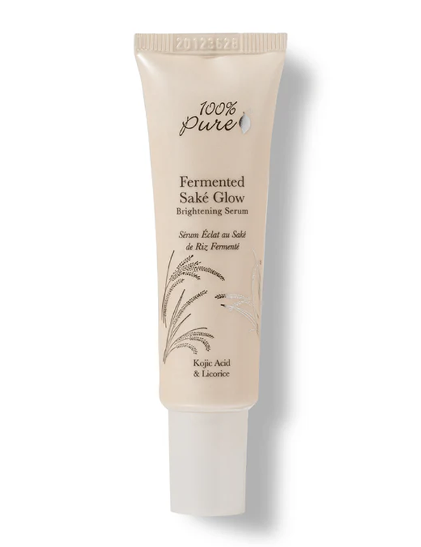100% Pure Fermented Saké Glow Brightening Serum 30ml — official front packaging image