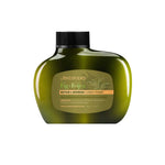 A green bottle of Antipodes Fig + Feijoa Repair & Nourish Conditioner 340ml with a black cap and orange label, featuring a protective, silicone-free formula with black fern peptides and rosemary.