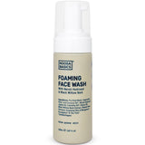 Noosa Basics Foaming Face Wash – Acne Prone Skin 150ml features Neroli Hydrosol, Black Willow Bark, and tea tree. The beige label lists ingredients and usage details, with a white foaming pump dispenser on top.