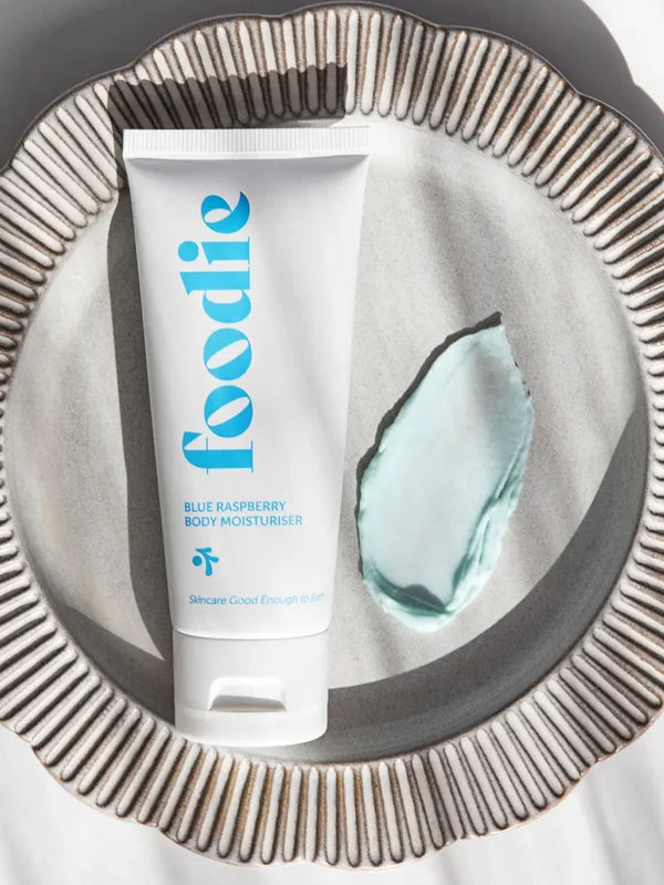 Foodie Blue Raspberry Body Moisturiser with texture