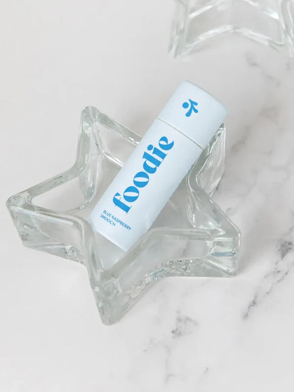 Foodie Blue Raspberry Smooch Lip Balm open tin