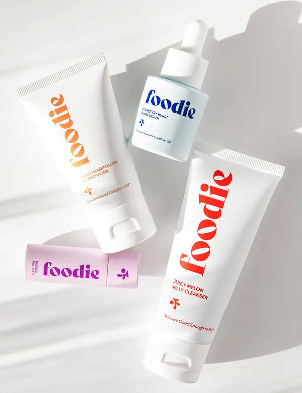 The four products of the Foodie Juicy Skin Face Kit