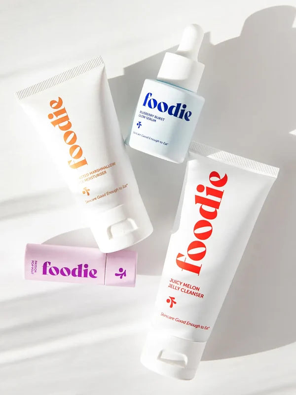 The four products of the Foodie Juicy Skin Face Kit