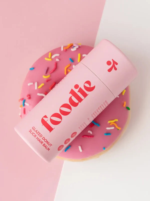 Foodie Glazed Donut Slick Hair Balm in use