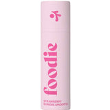 Foodie Strawberry Sundae Smooch Lip Balm 10g comes in a light pink, plastic-free cylindrical tube with “foodie” in bold pink letters and “STRAWBERRY SUNDAE SMOOCH” below. The cap features a small pink design.