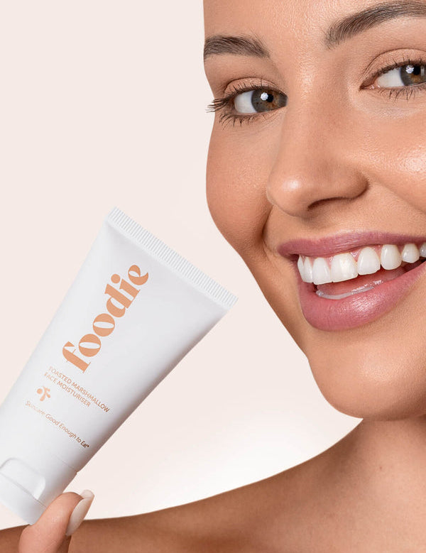 Model using Foodie Toasted Marshmallow Face Moisturiser