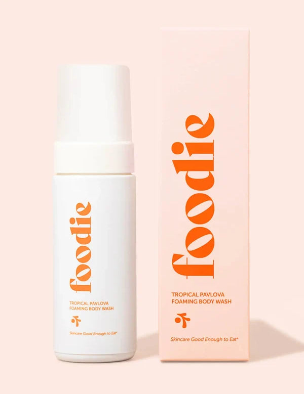 Foodie Tropical Pavlova Foaming Body Wash bottle close up