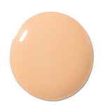 A round, flat drop of beige liquid 100% Pure 2nd Skin Serum Foundation 35ml rests on a white background, showcasing its ultralight serum texture for natural coverage.
