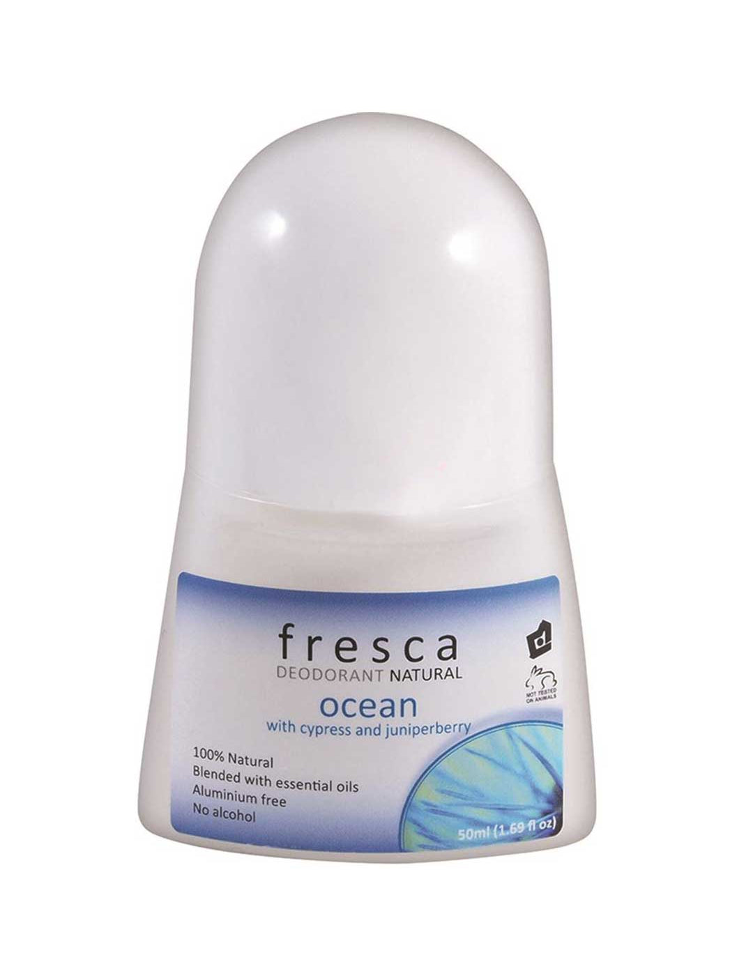 Fresca Ocean deodorant bottle on a white background