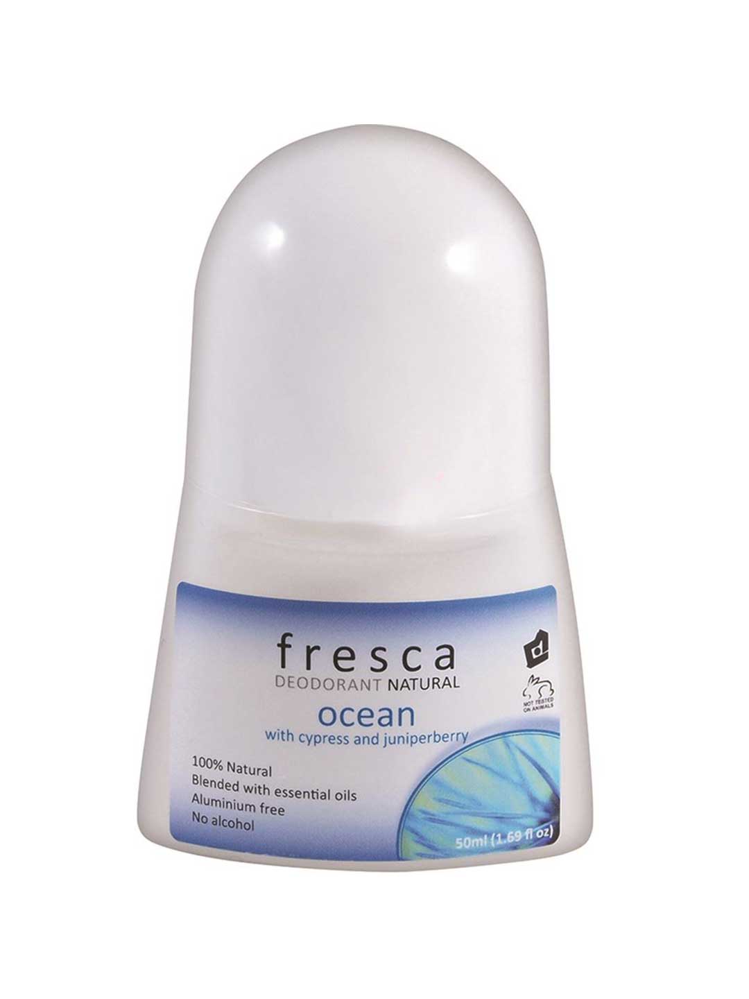 Fresca Ocean deodorant bottle on a white background