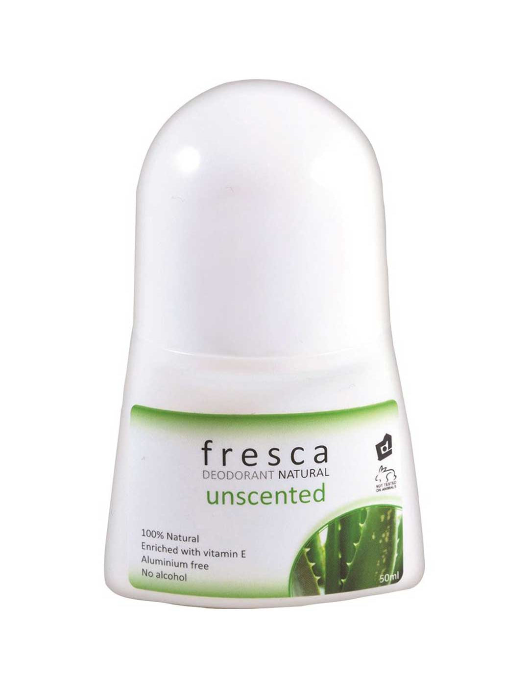 Fresca deodorant roll-on bottle on a white background
