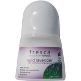 Fresca deodorant roll-on bottle with wild lavender flavor on a white background
