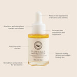 Key benefits panel for The Beauty Chef Glow FACE oil