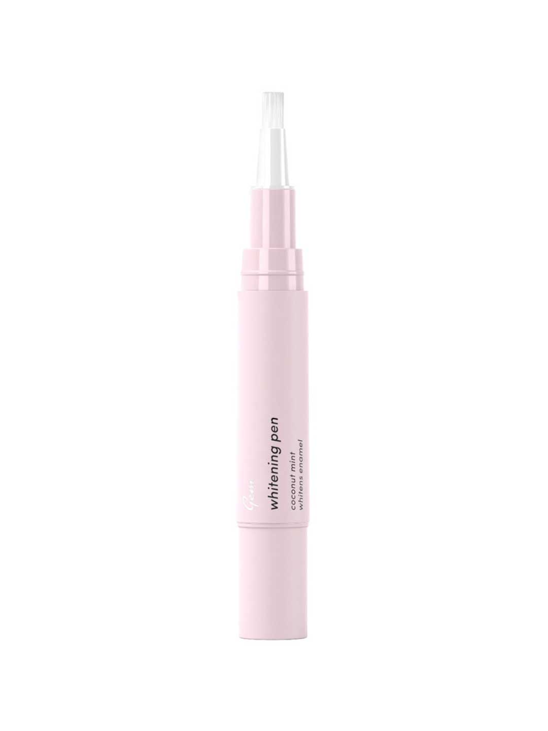 The Gem Whitening Pen Coconut Mint 7ml, designed for sensitive teeth, features a pink brush tip applicator and stands upright against a white background. The label reads "Whitening pen" in clean, simple text.