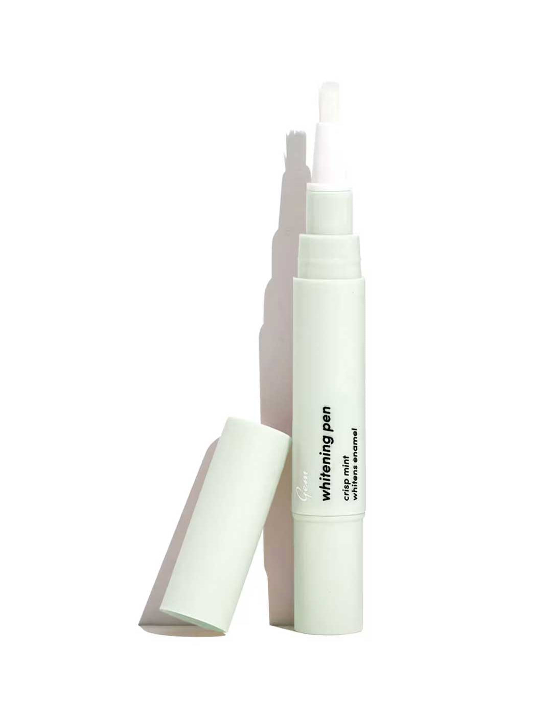 Gem Whitening Pen in Coconut Mint flavour with cap on a white background