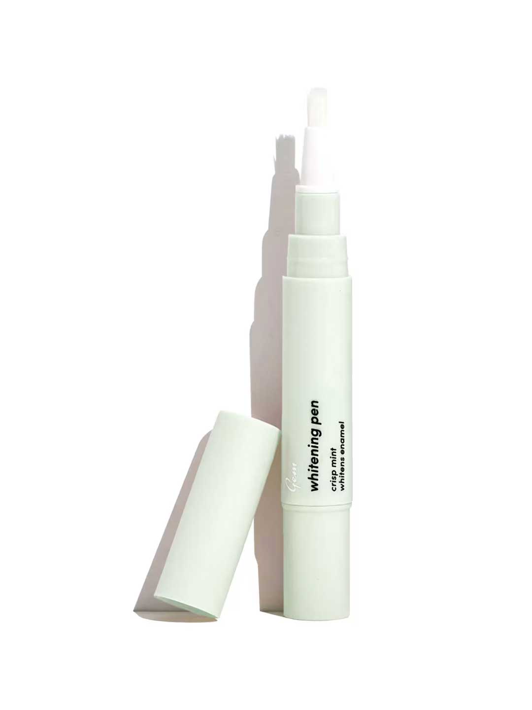 Gem Whitening Pen in Coconut Mint flavour with cap on a white background