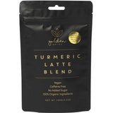 Golden Grind Turmeric Latte Blend 100g comes in a black resealable pouch. This vegan, anti-inflammatory drink is caffeine-free, has no added sugar, uses 100% organic ingredients, and weighs 100g (3.5oz).