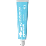 Blue tube of Giants flavour-free natural toothpaste on a white background