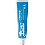 Blue tube of Grant's Fresh Mint toothpaste on a white background