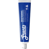 Blue tube of Grant's whitening toothpaste on a white background